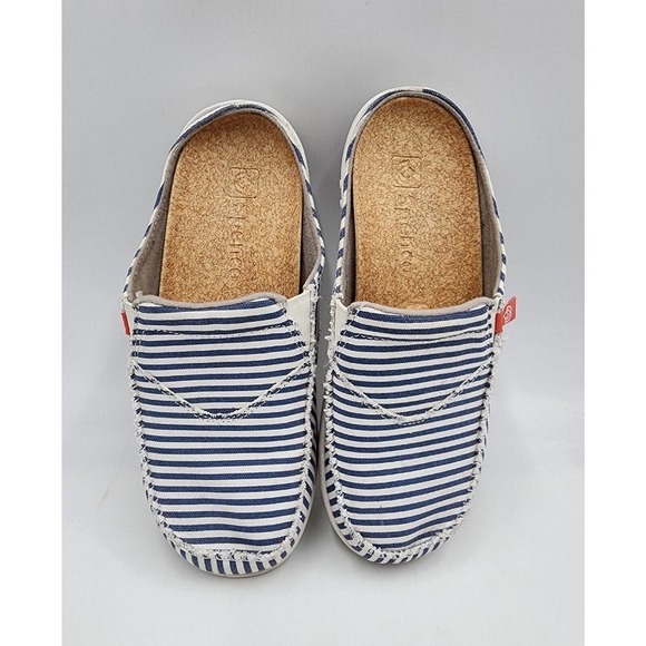 Spenco Siesta Montauk Casual Blue Stripe Canvas Comfort Slides Slip On… - Picture 6 of 9